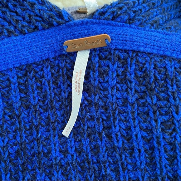 Free People Dark Blue Oversized Open Front Cardigan L ($108) - Picture 3 of 5